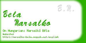 bela marsalko business card